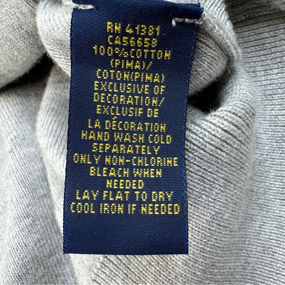 Polo Ralph Lauren Pima Cotton Knit Sweater Vest Blue Pony Light Heather Gray 4XB - Picture 5 of 7